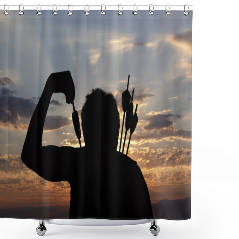 Personality  Silhouette Of A Witch-hunter Of Arrows Shower Curtains