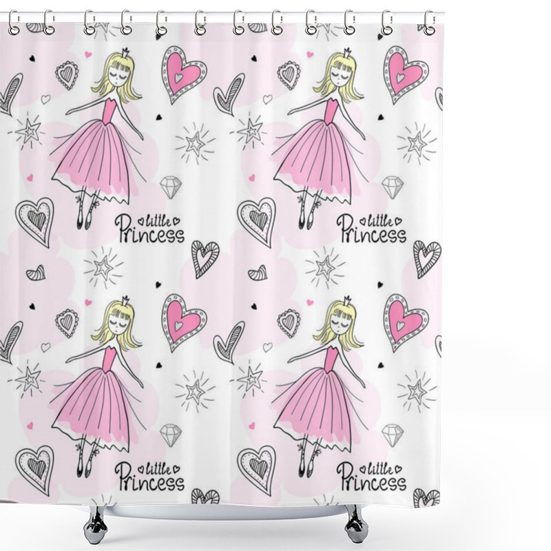 Personality  Princess Seamless Pattern. Shower Curtains