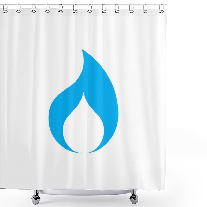 Personality  Flame And Water Drop Logo Concept. Vector Illustration Isolated On White Background. Shower Curtains