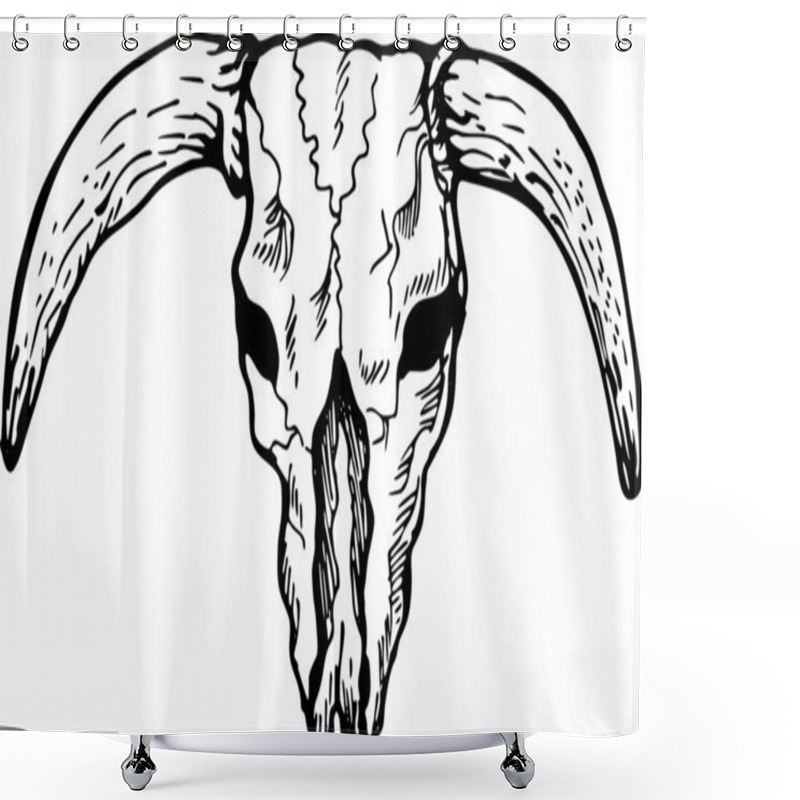 Personality  Texas Longhorn Bull Skull Shower Curtains