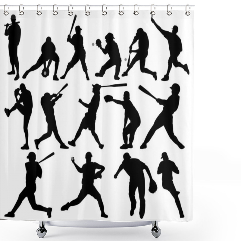 Personality  Baseball Player Vector Shower Curtains