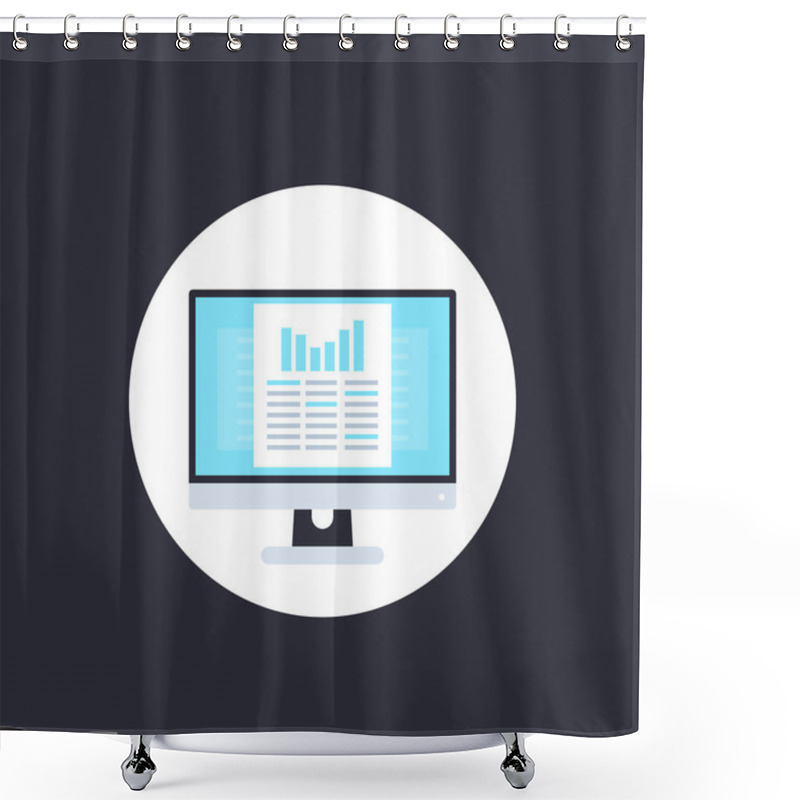 Personality  Data Analytics, Spreadsheet Vector Icon Shower Curtains