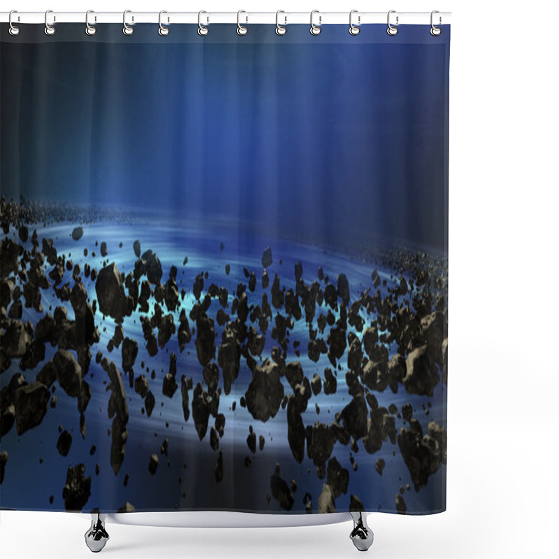 Personality  Thousands Of Asteroids Shower Curtains