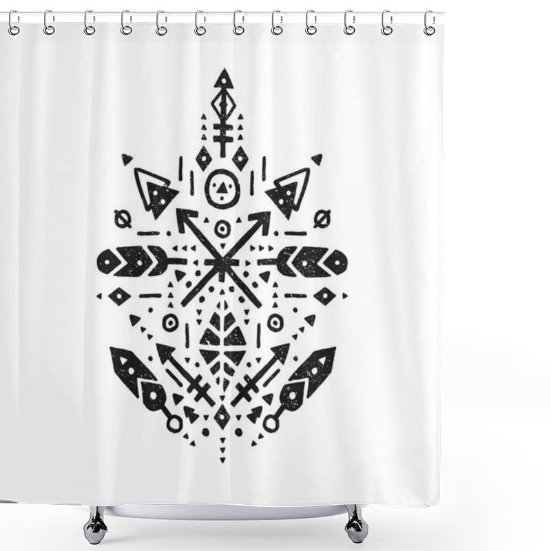 Personality  Hand Drawn Tribal Art Shower Curtains