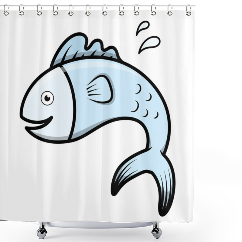 Personality  Cute Cartoon Fish Vector Shower Curtains