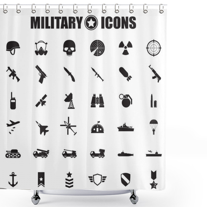 Personality  Military Icons Set Shower Curtains