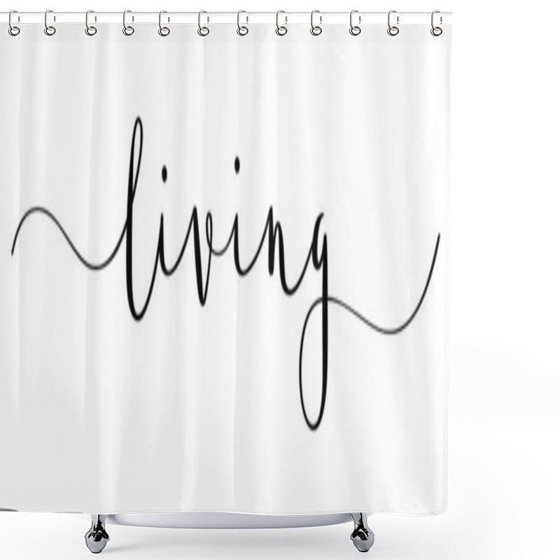 Personality  LIVING Vector Brush Calligraphy Banner With Swashes Shower Curtains