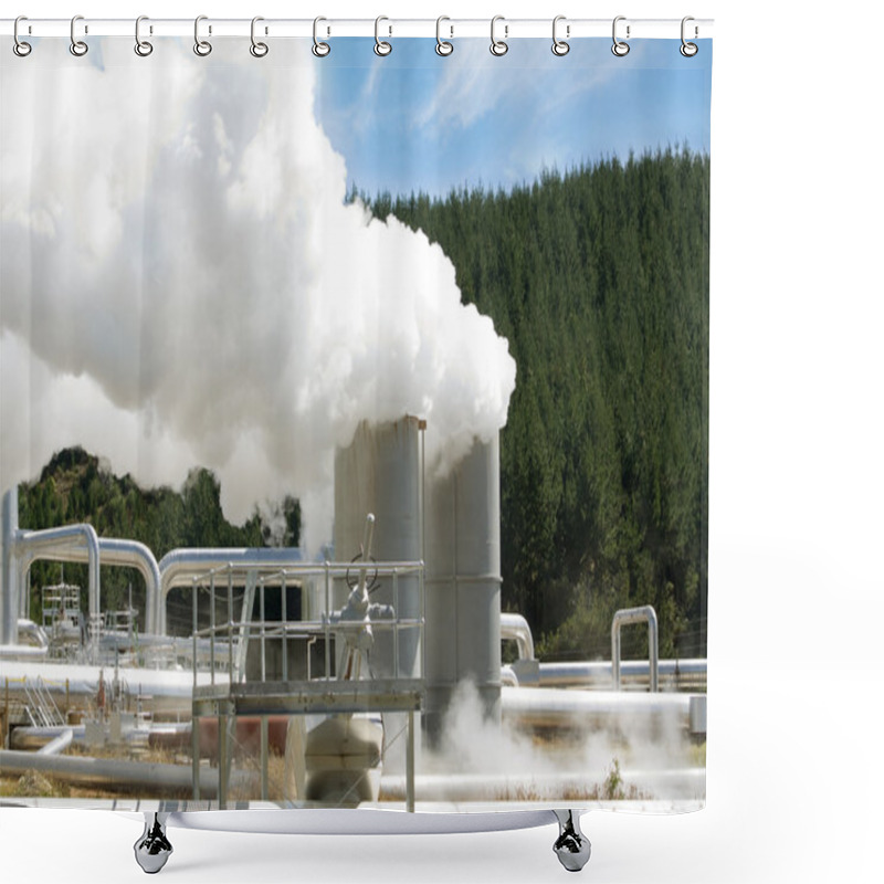 Personality  Geothermal Power Station Alternative Energy Shower Curtains