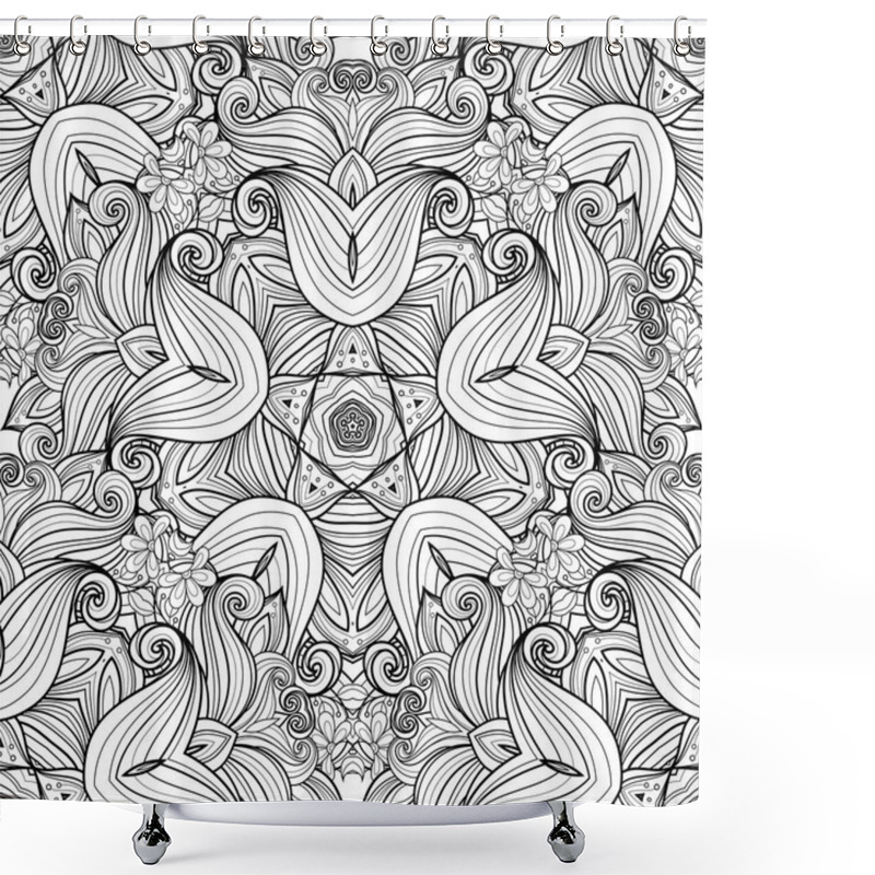 Personality  Seamless Floral Ornate Pattern Shower Curtains