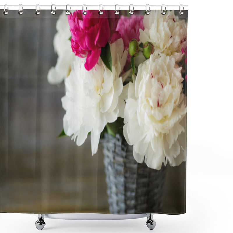 Personality  Beautiful Peonies In A Vase Shower Curtains