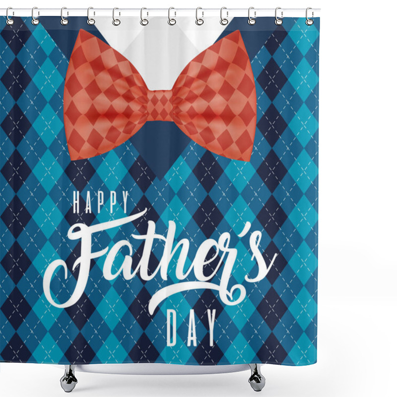 Personality  Bowtie On Pattern Pullover Background Of Fathers Day Vector Design Shower Curtains