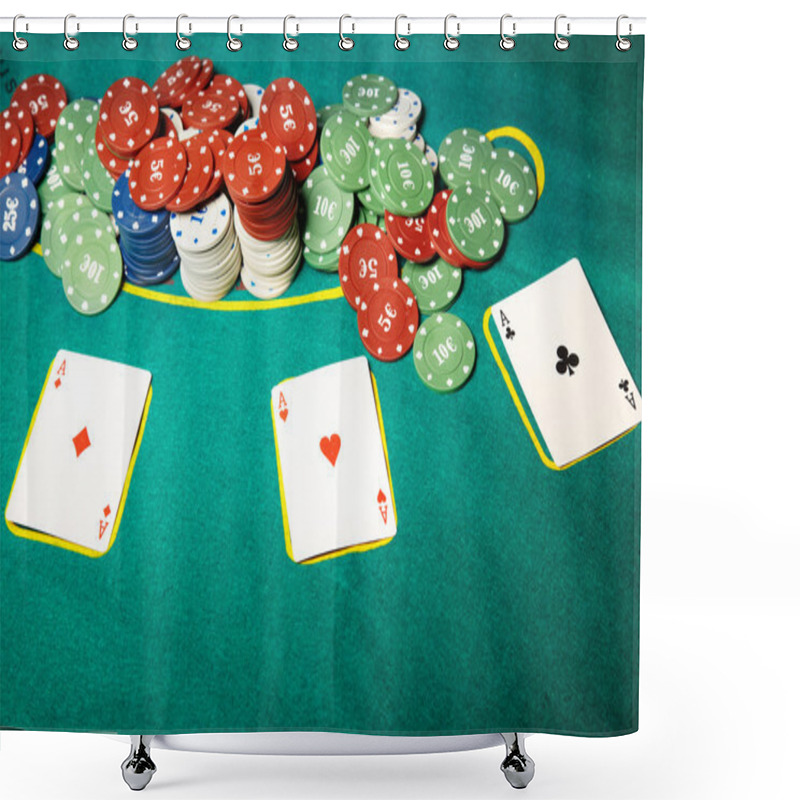 Personality  Poker Cards And Chips Shower Curtains