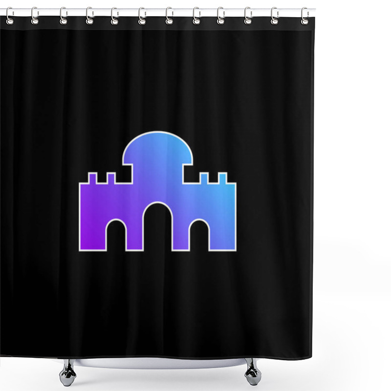 Personality  Alcala Gate Blue Gradient Vector Icon Shower Curtains