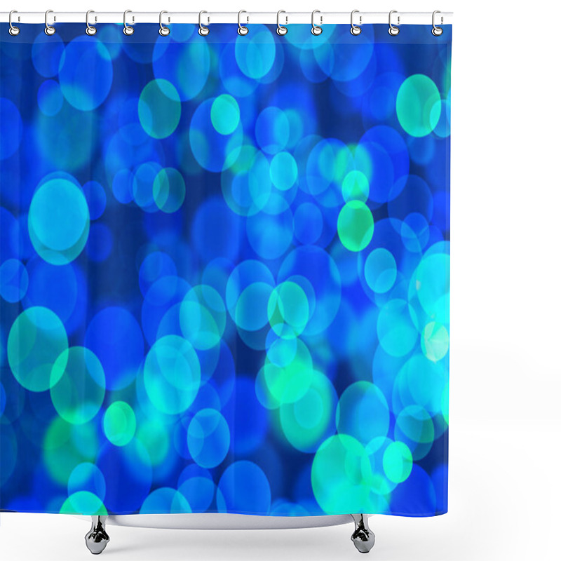 Personality  A Vibrant Collection Of Blue And Green Bokeh Lights Fills The Background, Creating A Dreamy And Festive Atmosphere, Ideal For Evening Celebrations Or Gatherings. Shower Curtains