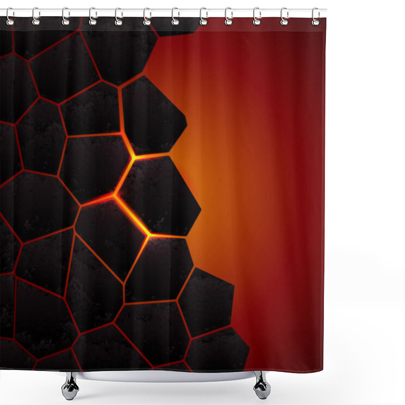 Personality  Vector Cracked Ground And Lava. Shower Curtains