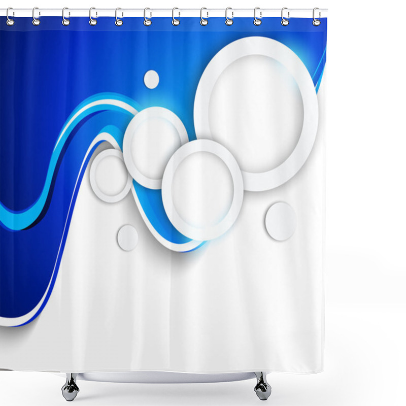 Personality  Abstract Wavy Background With Circles Shower Curtains