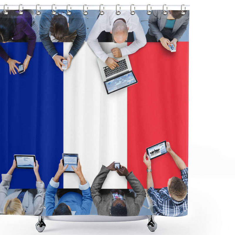 Personality  Business People Working Shower Curtains