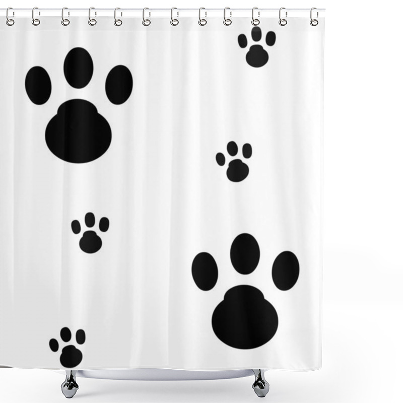 Personality  Footprint Of The Cat Shower Curtains