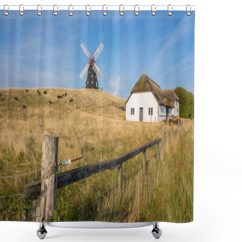 Personality  Windmill On The Pasture Shower Curtains