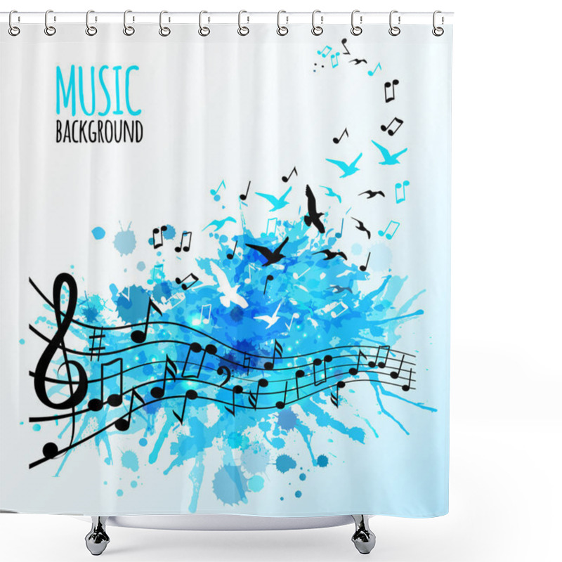 Personality  Various Music Notes Background Shower Curtains