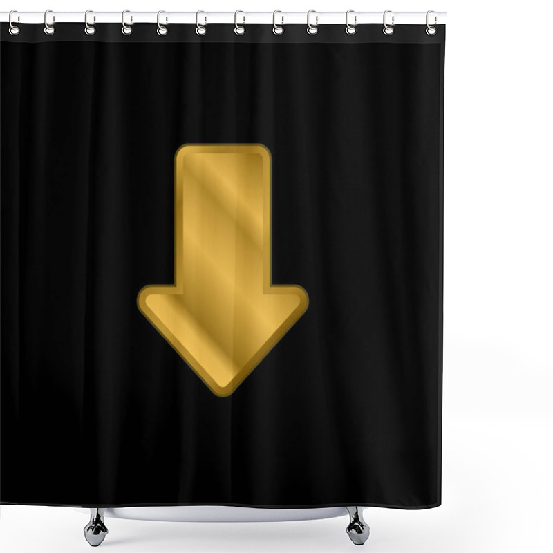 Personality  Arrow Pointing To Down Gold Plated Metalic Icon Or Logo Vector Shower Curtains