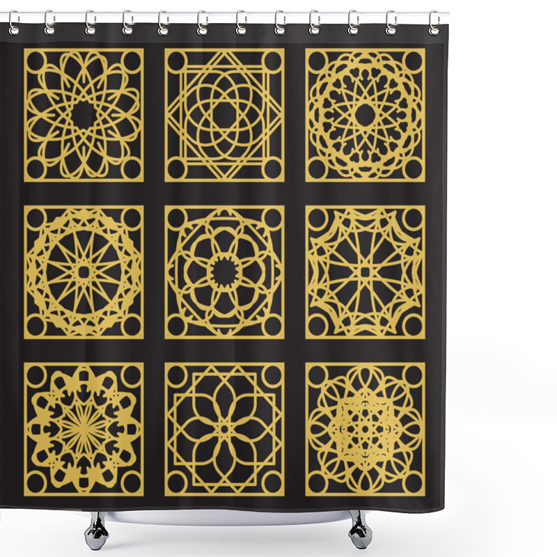 Personality  Vector Geometric Pattern Shower Curtains