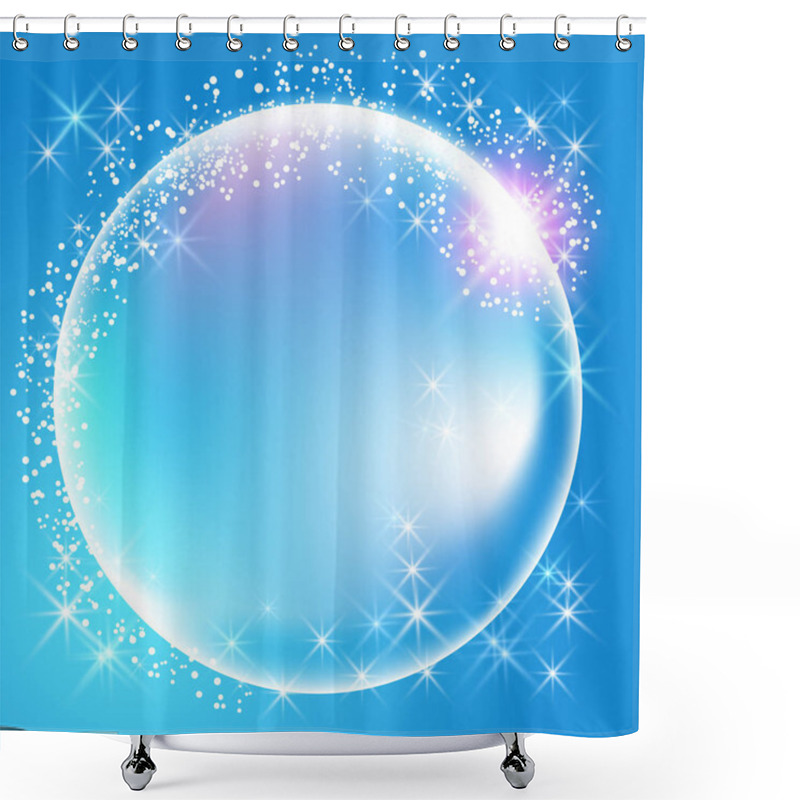 Personality  Sphere Surrounded By Sparkling Fireworks And Stars Shower Curtains