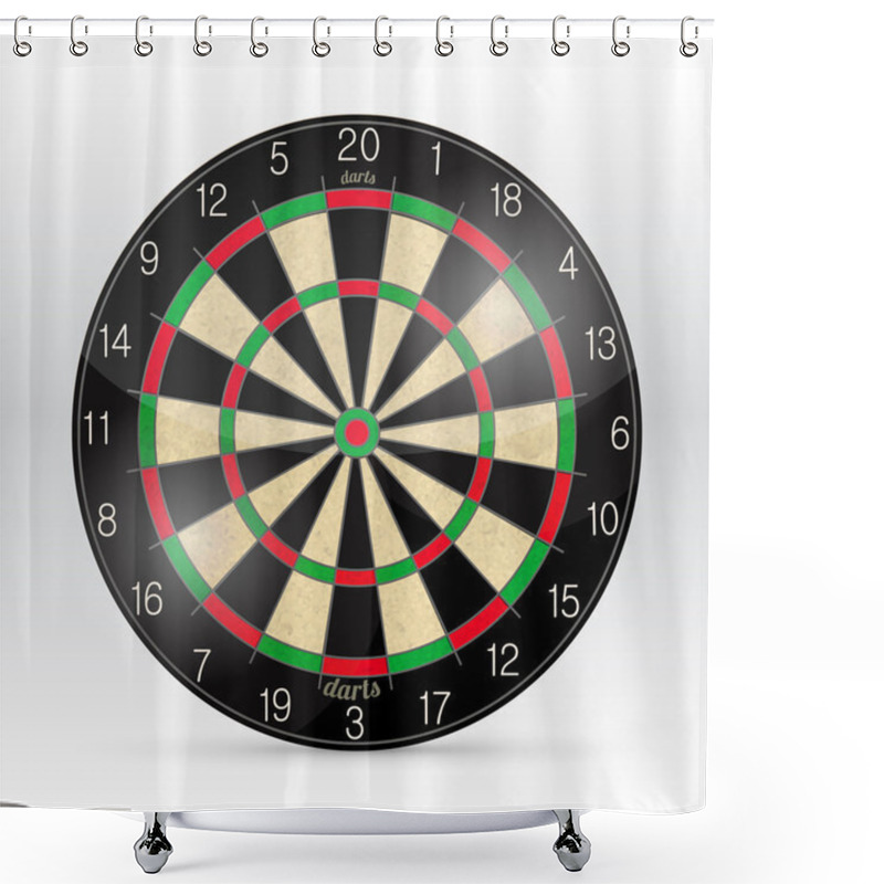 Personality  Darts Board Isolated On White Background. Vector. Shower Curtains