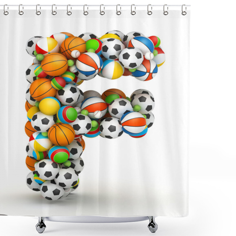 Personality  Letter F, Gaming Balls Alphabet Shower Curtains