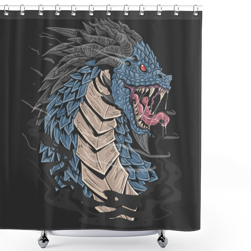 Personality  Fierce Faced Dragon With Skin Of Sharp Thorns Shower Curtains