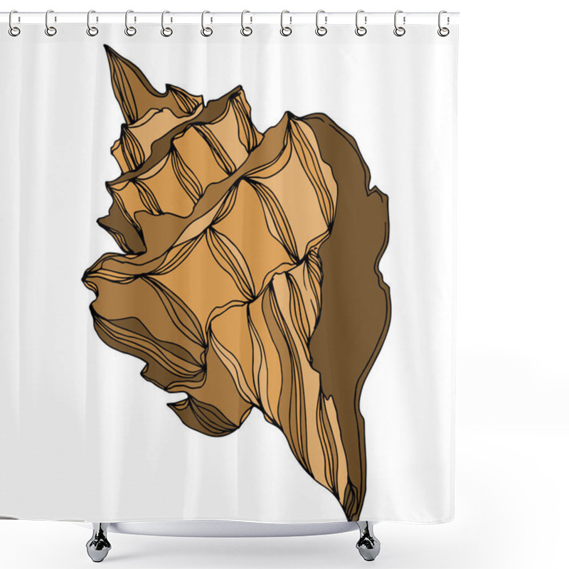 Personality  Vector Summer Beach Seashell Tropical Elements. Black And White  Shower Curtains