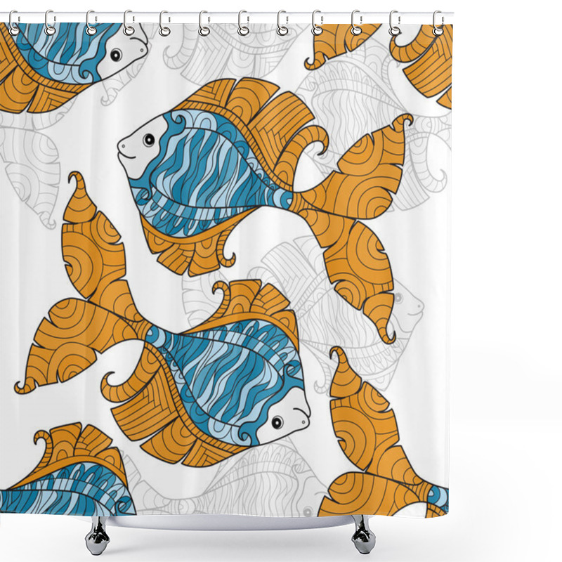 Personality  Background With Ornamental Fish Shower Curtains