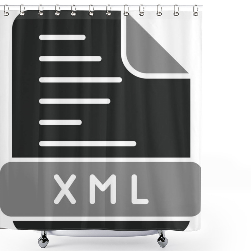 Personality  XML Document Graphic In A Digital, Flat Style. Shower Curtains