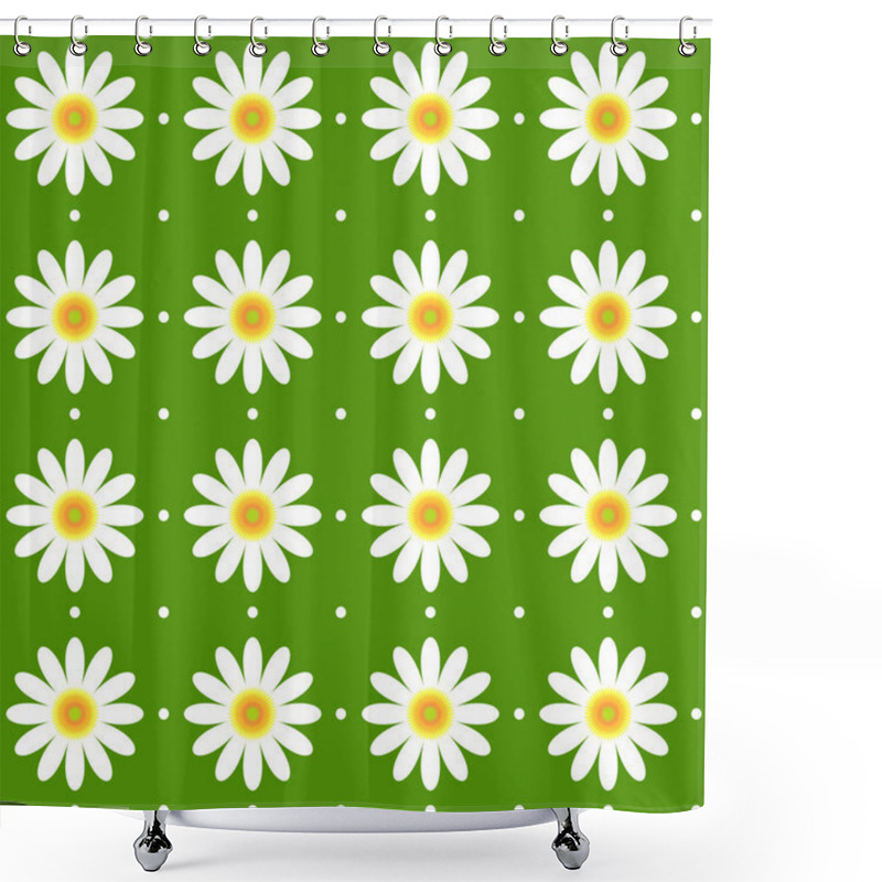 Personality  Seamless Daisy Pattern Background Texture Shower Curtains