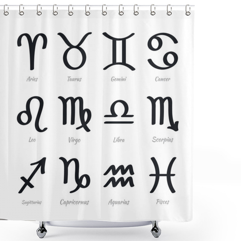 Personality  Zodiac Signs With Latin Names Shower Curtains