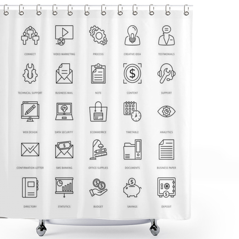 Personality  Web Design And Development Vector Icons 16 Shower Curtains