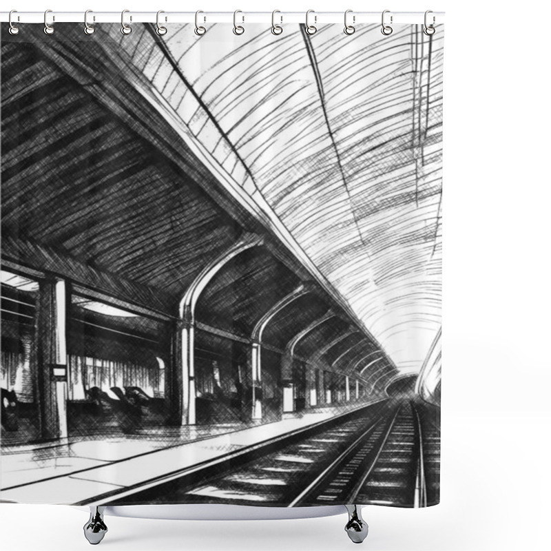 Personality  Railway Station In The City Shower Curtains