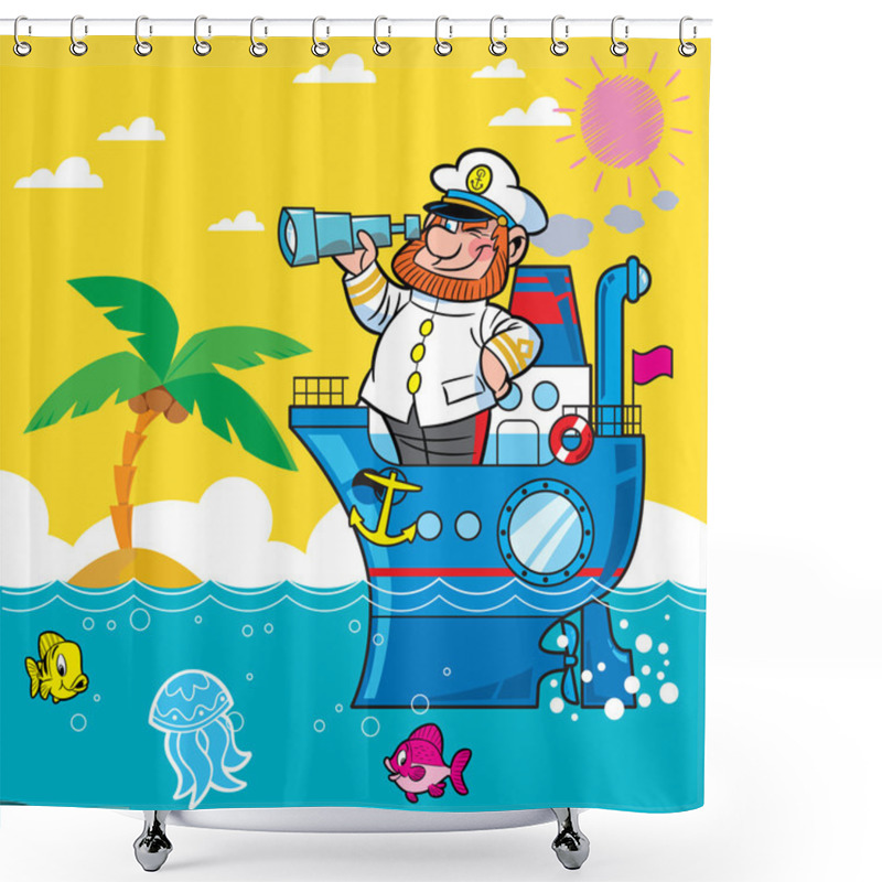 Personality  Cartoon Captain Shower Curtains