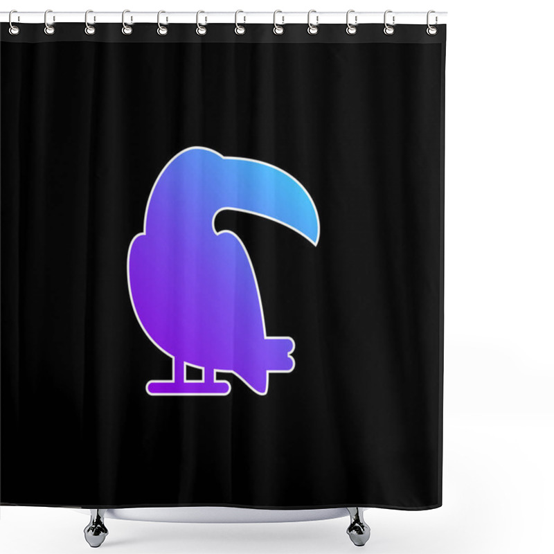 Personality  Big Toucan Blue Gradient Vector Icon Shower Curtains