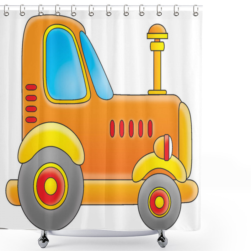 Personality  Orange Big Rig Truck Shower Curtains