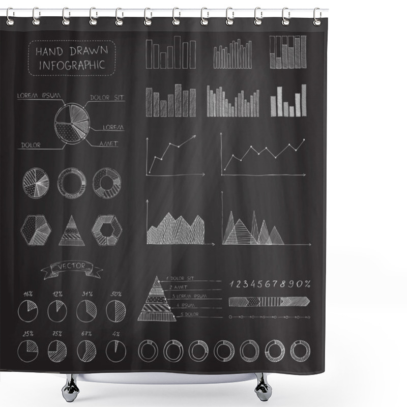 Personality  Set Of Chalk Business Infographic. Shower Curtains