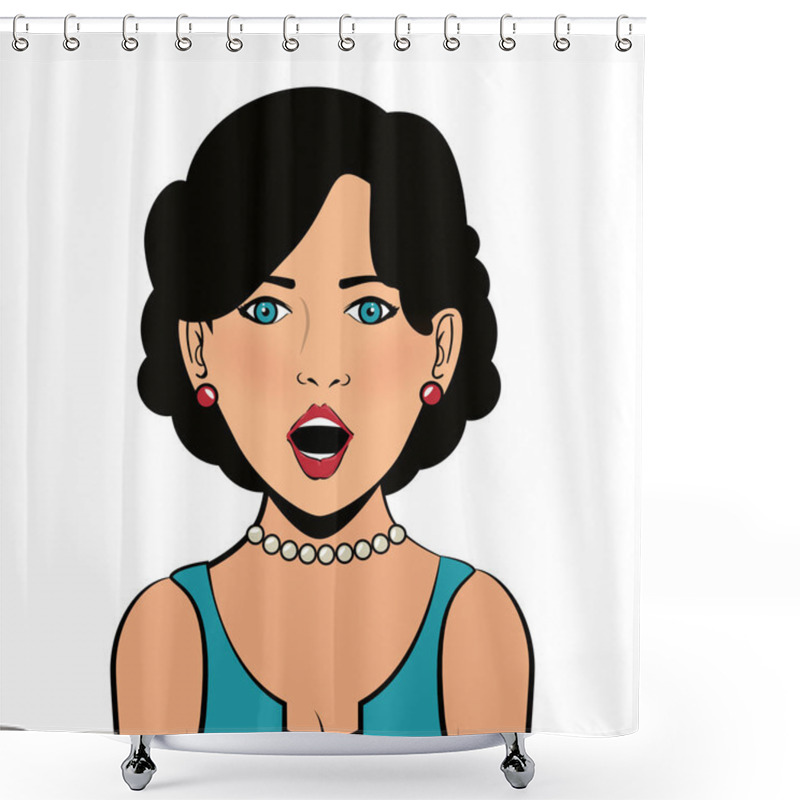 Personality  Woman Retro Girl Shower Curtains