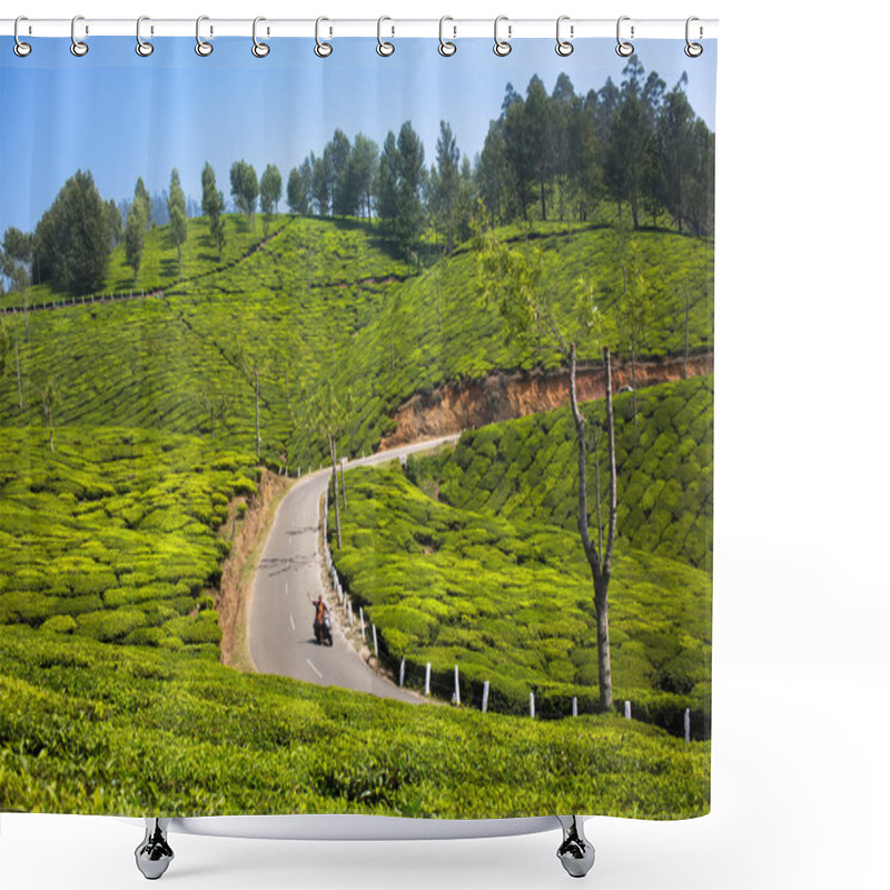 Personality  Riding Across Green Hills Shower Curtains