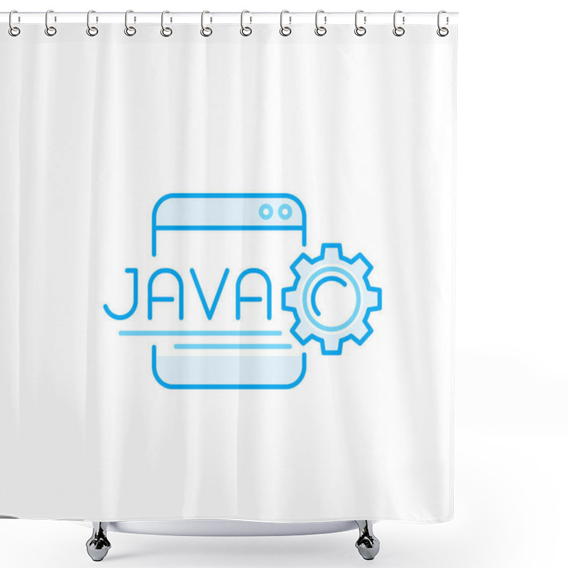 Personality  Java Coding Vector Line Icon Shower Curtains