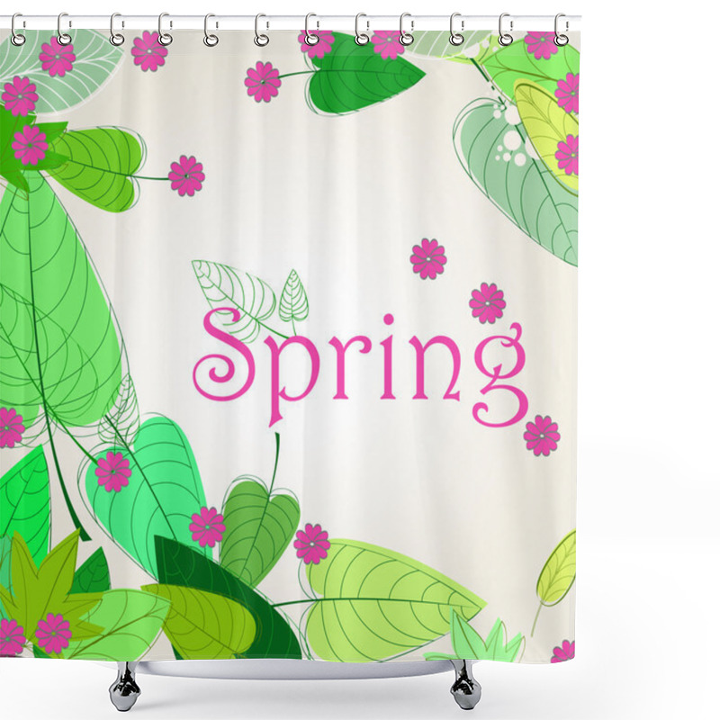 Personality  Cute Spring Background Illustration Shower Curtains