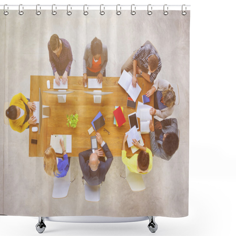 Personality  Business Team Working In Office Shower Curtains