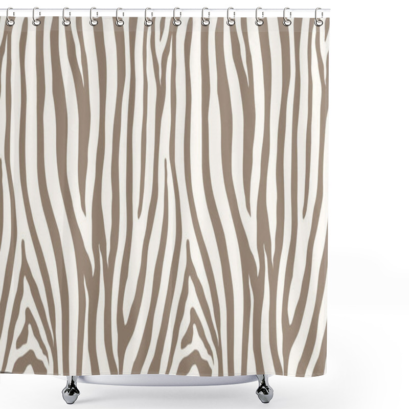 Personality  Zebra Monochrome Seamless Pattern. Vector Animal Skin Print. Fashion Stylish Organic Texture. EPS 10 Shower Curtains