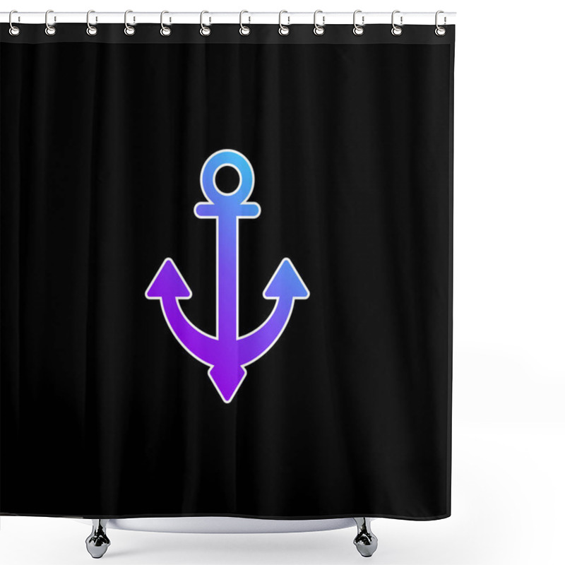 Personality  Anchor Blue Gradient Vector Icon Shower Curtains