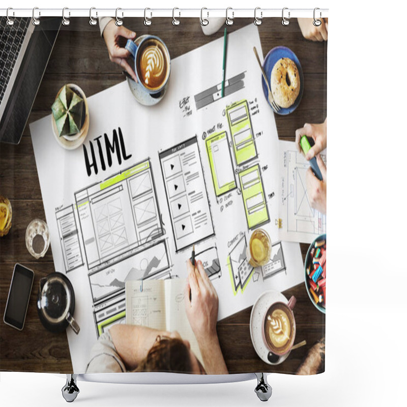 Personality  Table With Poster Concept Shower Curtains