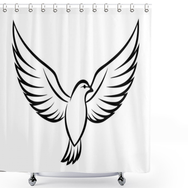 Personality  Stylized Flying Bird Illustration Highlighting Freedom And Grace Shower Curtains